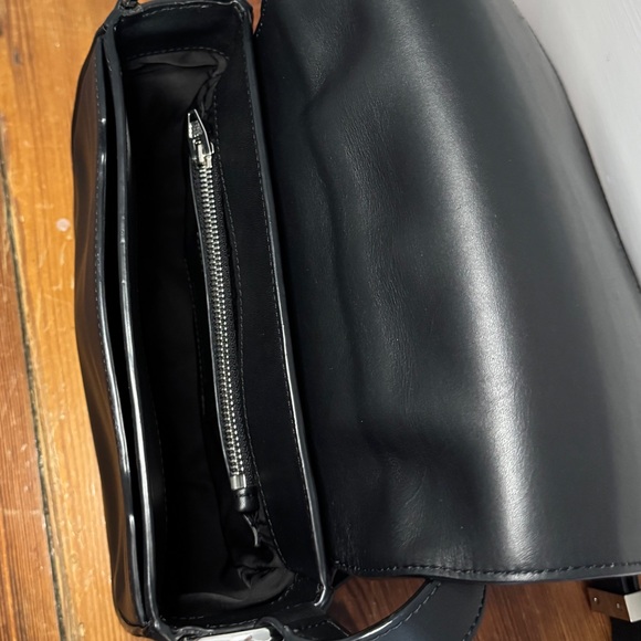 Alexander Wang SS16 Sample Lia Studded Crossbody Saddle Bag Silver Black Leather - Picture 10 of 16